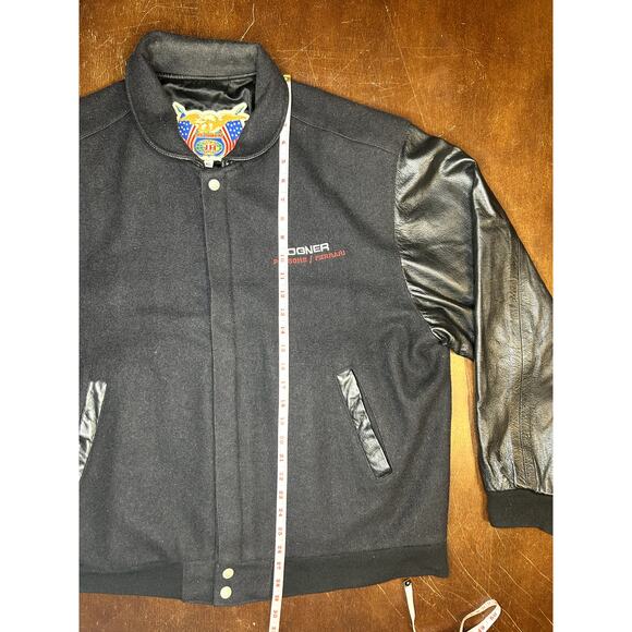 VTG 90s OGNER Motorcars Porche/Ferrari Jeff Hamilton Wool Leather Jacket - Picture 6 of 16